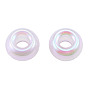 Plating Acrylic European Beads, Big Beads, Pearlized, Round Ring