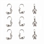 201 Stainless Steel Bead Tips, Calotte Ends, Clamshell Knot Cover, 8.5x4mm