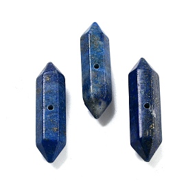 Natural Lapis Lazuli Double Terminal Pointed Beads, Faceted Bullet