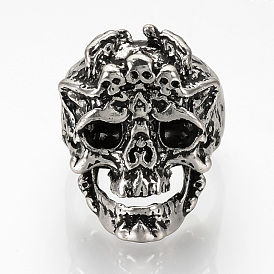 Alloy Finger Rings, Wide Band Rings, Skull