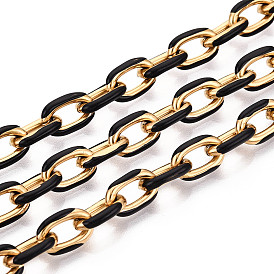 304 Эмалированные кабельные цепи из нержавеющей стали, овальные, несварные, ионное покрытие (ip), золотые