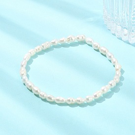 Браслеты из натуральных бусин пресноводного культивированного жемчуга для женщин, рис