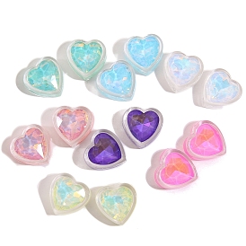 Resin Rhinestone Cabochons, Heart