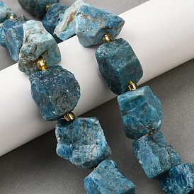 Необработанные грубые нити бусин из натурального апатита, самородки, с бисером