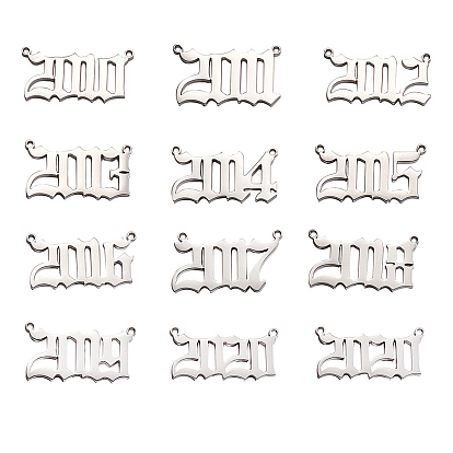 Подвески из нержавеющей стали с указанием года рождения, старый английский, цвет нержавеющей стали