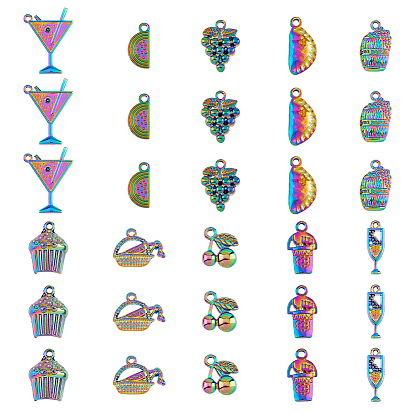 4 наборы подвесок из сплава радужного цвета, без кадмия, без никеля и без свинца, питание