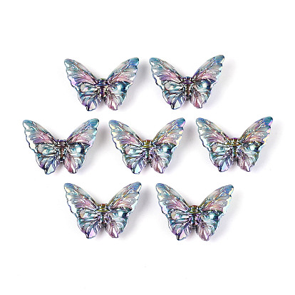 УФ-покрытие, напечатанное на непрозрачных акриловых бусинах, радужный, бабочка