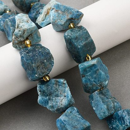 Необработанные грубые нити бусин из натурального апатита, самородки, с бисером