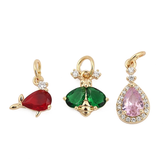 Кулон из циркония, реальный 18 k позолоченный, с целью перехода в кольце