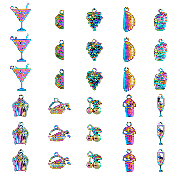 4 наборы подвесок из сплава радужного цвета, без кадмия, без никеля и без свинца, питание