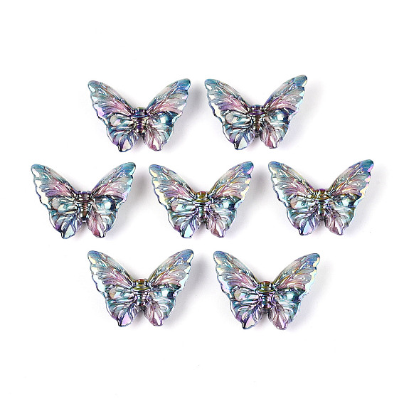 УФ-покрытие, напечатанное на непрозрачных акриловых бусинах, радужный, бабочка