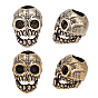 4шт. 2 цвета череп латунные европейские бусины, бусины с большим отверстием