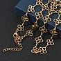 304 Stainless Steel Flower Link Chain Necklaces, Ion Plating(IP)