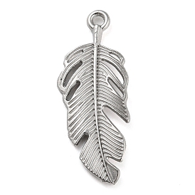 316 Stainless Steel Pendants,  Feather Charm