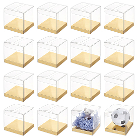 Складные подарочные коробки для хранения из ПВХ, с основой из бумажных карточек, квадратный прямоугольник