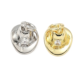 Латунные микро проложить кубического циркония подвески, ковбойской шляпе, с целью перехода в кольце, долговечный, без кадмия и без свинца, стойки покрытие