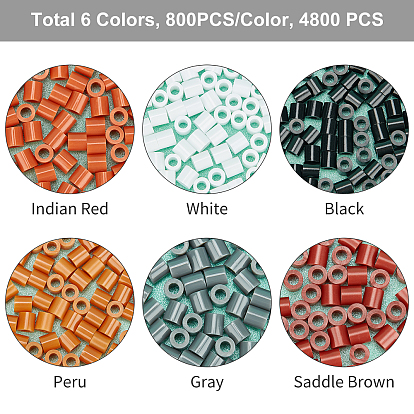 Superfindings 4800 pcs 6 colores pe diy melty abalorios fusible abalorios recambios, tubo