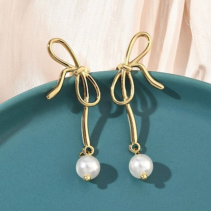 Серьги-гвоздики bowkont 304 из нержавеющей стали и акрила, с имитацией жемчуга, ионное покрытие (ip), долговечный