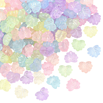 300шт прозрачные матовые акриловые бусины, лист, с покрытием AB цвета