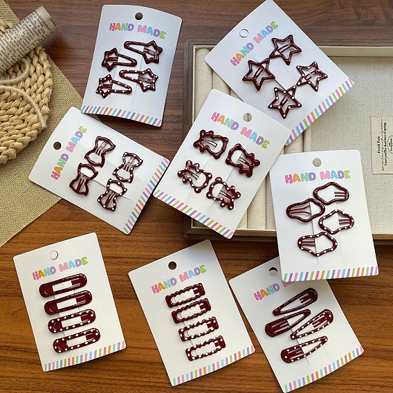 Металлические эмалевые заколки-кнопки для волос, заколка для волос без следов челки для женщин и девочек