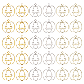 30 шт. 3 цвета осеннее покрытие сплав открытый ободок подвески, тыквенные амулеты с улыбающимся лицом, для diy уф смолы, эпоксидная смола, Прессованные цветочные украшения