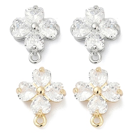 Латунные серьги-гвоздики из циркония, долговечный, без кадмия, без никеля и без свинца, цветок