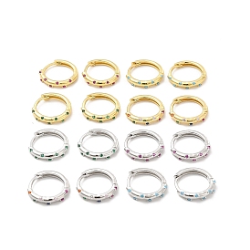 Aretes de aro con circonitas cúbicas, joyas de latón para mujer, sin plomo y cadmio