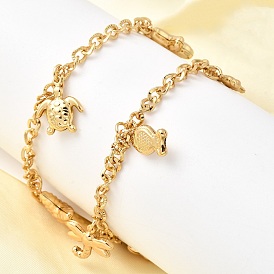 304 из нержавеющей стали шарм браслеты, рыба и черепаха, золотые