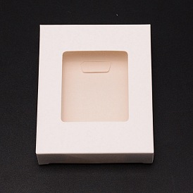Boîte en carton créative pliable rectangle, coffret cadeau, avec fenêtre