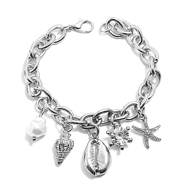 Ocean Theme Alloy Bracelets, Summer Vocation Bracelets for Women