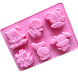 Food Grade Silicone Molds, Cake Pan Molds for Baking, Biscuit, Chocolate, Soap Mold, Tiger & Snake & Dragon & Rabbit & Mouse & Hippo