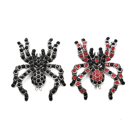 Halloween Alloy Rhinestone Cabochons, Antique Silver, Spider