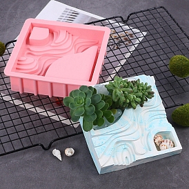 DIY Square Succulent Planter Silicone Molds, Vase Molds, Resin Casting Molds, for UV Resin, Epoxy Resin Craft Making