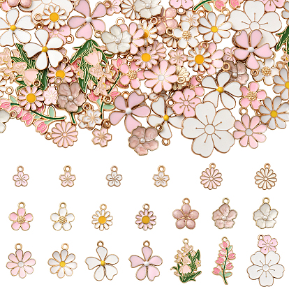 80 шт 20 стили подвески из сплава эмали, , без свинца и без кадмия, золотые