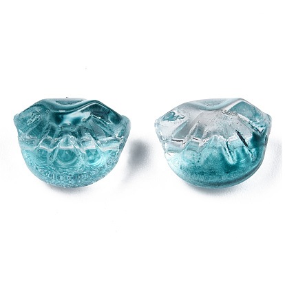 Transparent Spray Painted Glass Beads, Dumplings