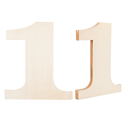Number 1 Shape Unfinished Wood Slices, Laser Cut Wood Shapes, for DIY Painting Ornament Christmas Home Decor Pendants