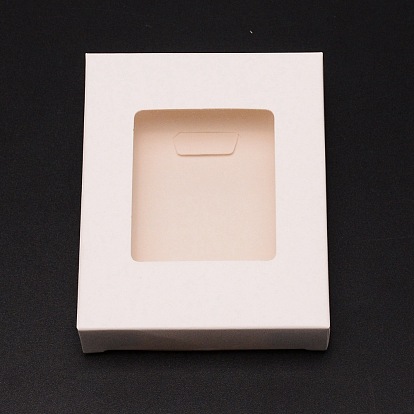 Boîte en carton créative pliable rectangle, coffret cadeau, avec fenêtre