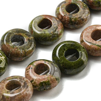 Natural Unakite Beads Strands, Rondelle