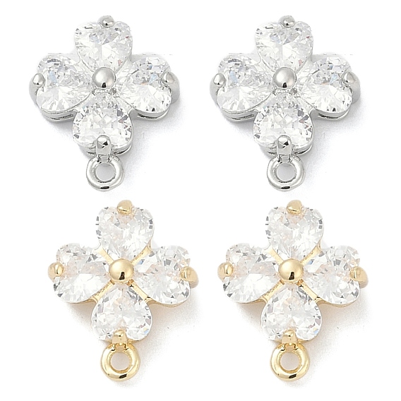 Латунные серьги-гвоздики из циркония, долговечный, без кадмия, без никеля и без свинца, цветок