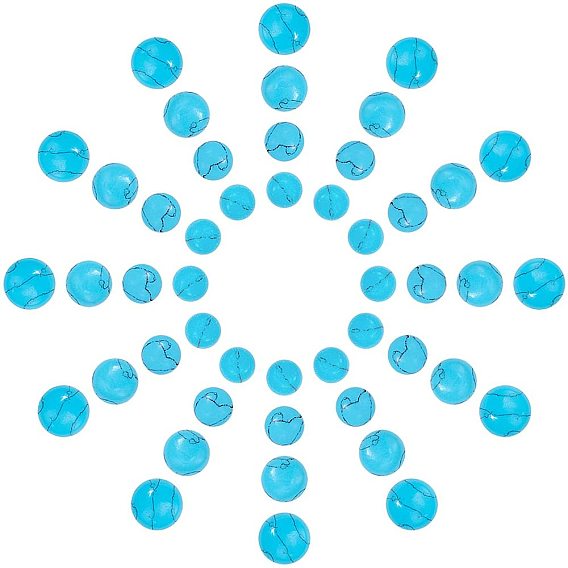 Синтетических бирюзовый кабошон, полукруглый