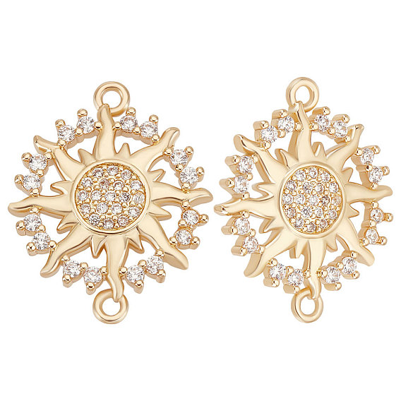 8 Шт. латунь Micro Pave прозрачный кубический цирконий соединительные подвески, солнечные ссылки