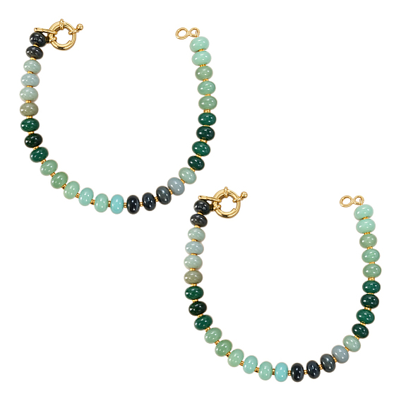 2шт. браслеты из натуральных смешанных бусин из драгоценных камней, украшения для женщин, плоско-круглые