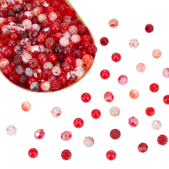 Набор для изготовления ювелирных изделий из круглых бусин своими руками, включая бусины из акрила, стекла и полимерной глины со стразами