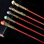 Natural & Synthetic Mixed Gemstone Magic Wand with Wooden Findings, Home Decorations Costume Props Cosplay Accessories