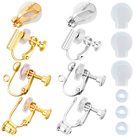 Латунные клипсы серьги выводы, для не проколотых ушей