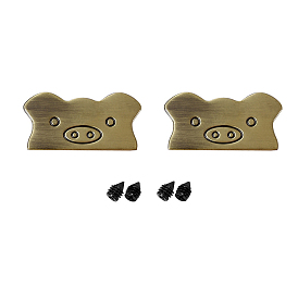 Alloy Label Tags, with Holes and Iron Screws, for DIY Jeans, Bags, Shoes, Hat Accessories, Pig