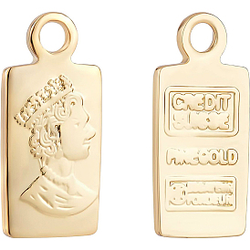 BENECREAT Brass Pendants, Rectangle with Woman and Word Credit Suisse