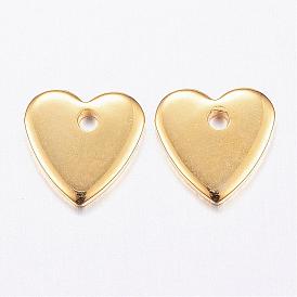 304 Stainless Steel Charms, Stamping Blank Tag, Heart