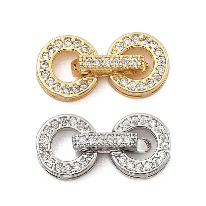 Латунное микропейв, прозрачный кубический цирконий, складные застежки, без кадмия, без никеля и без свинца, кольцо