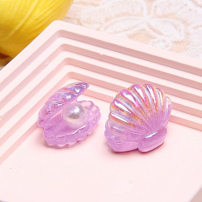 УФ-покрытие океанская тема прозрачные смоляные кабошоны, радужный